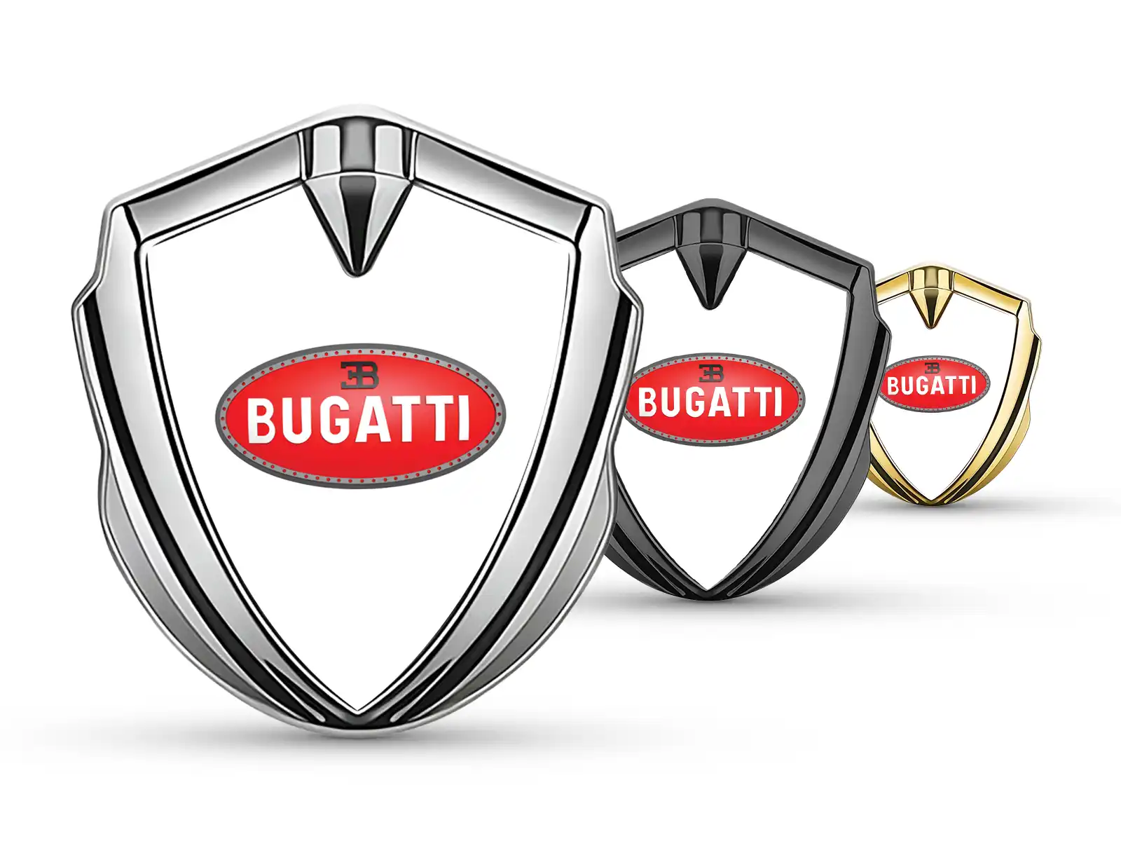 Bugatti 3D Emblem Abzeichen Robustes Schickes Design